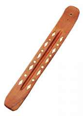 Holzhalter mit Rauten  für Räucherstäbchen